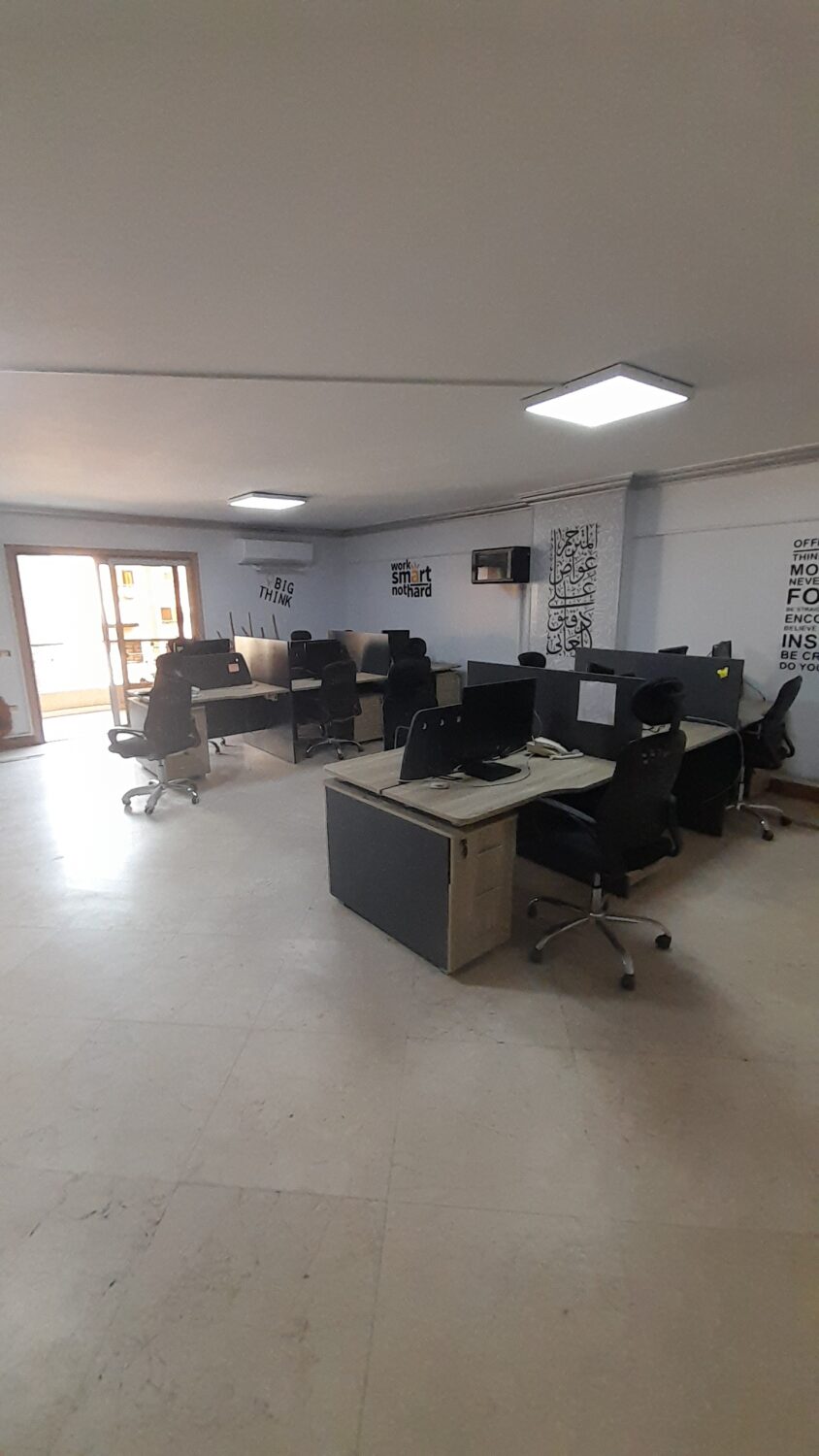 مكتب مفروش للايجار 300م فى الدقى تفرع مصدق مكيف بالكامل