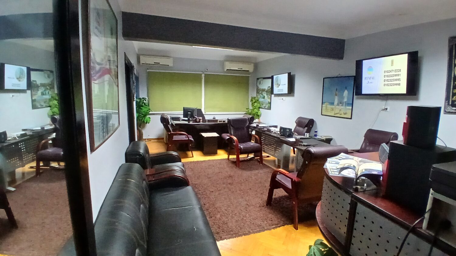 مكتب للإيجار في المهندسين 150م شارع الحجاز الرئيسى مكيف الغرف .